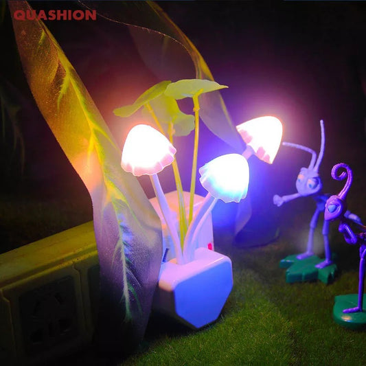 Mushroom Night Light Dusk To Dawn Sensor LED Night Lights Flower Lamp